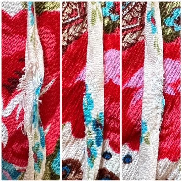 Bila Tank Top Jessica Sleeveless Tie Neck Blouse Bohemian Floral Cream Medium M - Picture 11 of 17